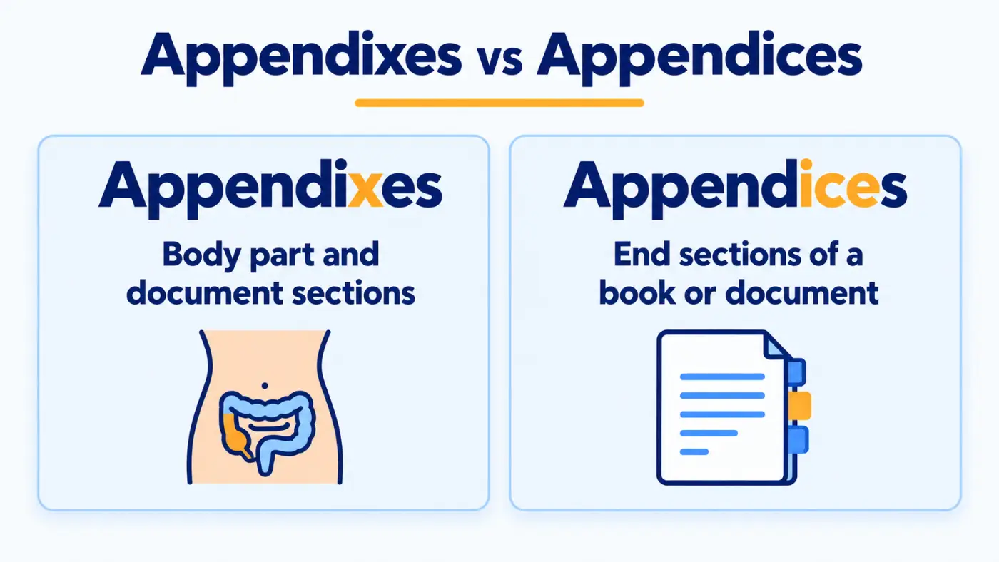 Appendixes vs Appendices