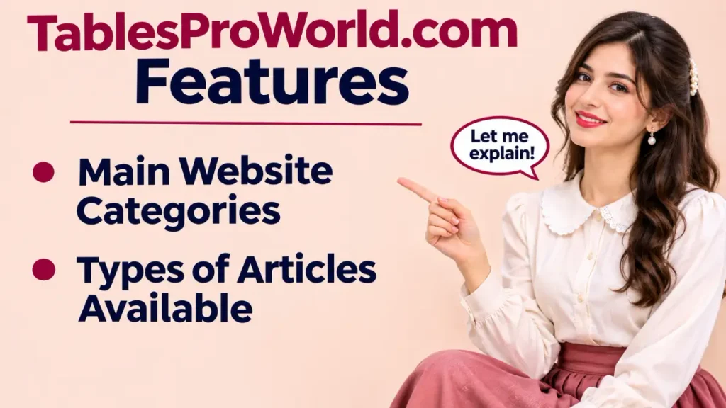 TablesProWorld.com Features